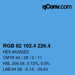 カラーコード: RGB 82 162.4 226.4 | qconv.com