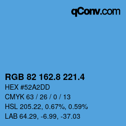 カラーコード: RGB 82 162.8 221.4 | qconv.com