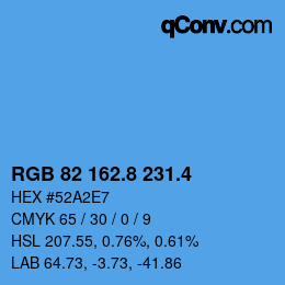 カラーコード: RGB 82 162.8 231.4 | qconv.com