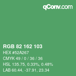 Color code: RGB 82 162 103 | qconv.com