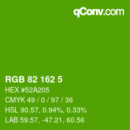 Color code: RGB 82 162 5 | qconv.com