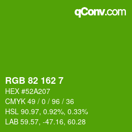 Color code: RGB 82 162 7 | qconv.com