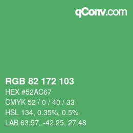 Color code: RGB 82 172 103 | qconv.com