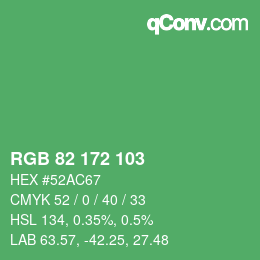 Color code: RGB 82 172 103 | qconv.com