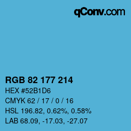 Farbcode: RGB 82 177 214 | qconv.com