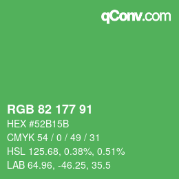 Farbcode: RGB 82 177 91 | qconv.com