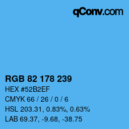 カラーコード: RGB 82 178 239 | qconv.com