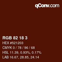 Color code: RGB 82 18 3 | qconv.com