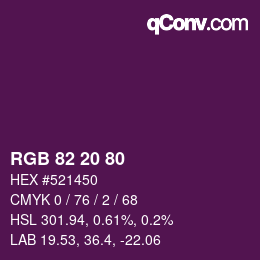 Farbcode: RGB 82 20 80 | qconv.com