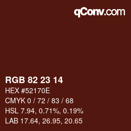 Farbcode: RGB 82 23 14 | qconv.com