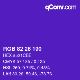 Color code: RGB 82 28 190 | qconv.com