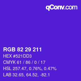 Color code: RGB 82 29 211 | qconv.com