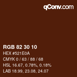 Código de color: RGB 82 30 10 | qconv.com