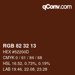 カラーコード: RGB 82 32 13 | qconv.com