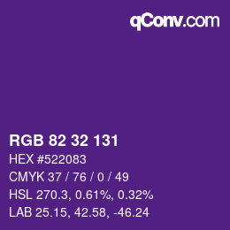 カラーコード: RGB 82 32 131 | qconv.com