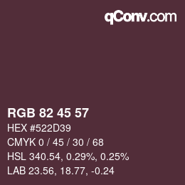 Farbcode: RGB 82 45 57 | qconv.com