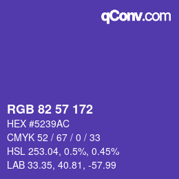 Farbcode: RGB 82 57 172 | qconv.com