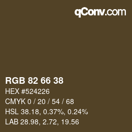 Farbcode: RGB 82 66 38 | qconv.com