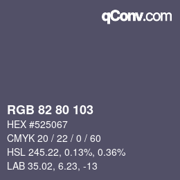 Farbcode: RGB 82 80 103 | qconv.com