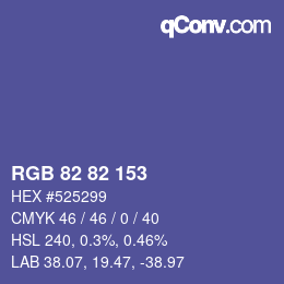 Color code: RGB 82 82 153 | qconv.com