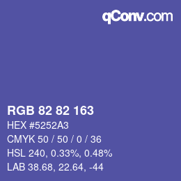 Farbcode: RGB 82 82 163 | qconv.com