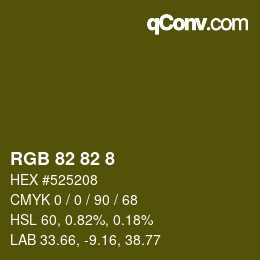 Color code: RGB 82 82 8 | qconv.com