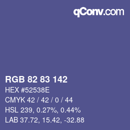 Color code: RGB 82 83 142 | qconv.com