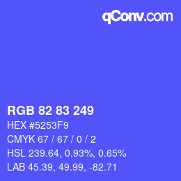 カラーコード: RGB 82 83 249 | qconv.com