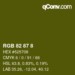 Color code: RGB 82 87 8 | qconv.com