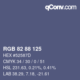 Farbcode: RGB 82 88 125 | qconv.com