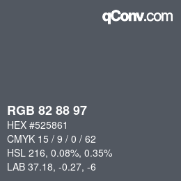 Color code: RGB 82 88 97 | qconv.com