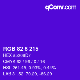 Color code: RGB 82 8 215 | qconv.com