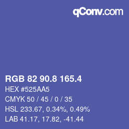 カラーコード: RGB 82 90.8 165.4 | qconv.com