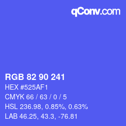 カラーコード: RGB 82 90 241 | qconv.com