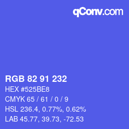 Color code: RGB 82 91 232 | qconv.com