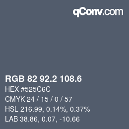 カラーコード: RGB 82 92.2 108.6 | qconv.com