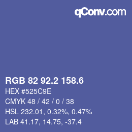 カラーコード: RGB 82 92.2 158.6 | qconv.com
