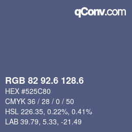 カラーコード: RGB 82 92.6 128.6 | qconv.com