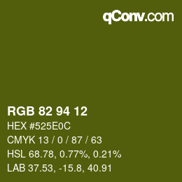 カラーコード: RGB 82 94 12 | qconv.com