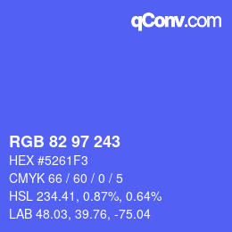 Color code: RGB 82 97 243 | qconv.com