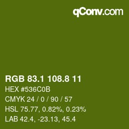 カラーコード: RGB 83.1 108.8 11 | qconv.com