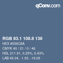 Color code: RGB 83.1 108.8 138 | qconv.com