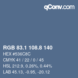 Color code: RGB 83.1 108.8 140 | qconv.com