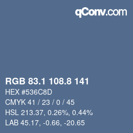 Color code: RGB 83.1 108.8 141 | qconv.com