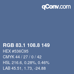 Color code: RGB 83.1 108.8 149 | qconv.com