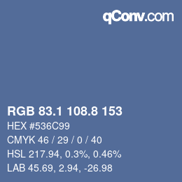 Color code: RGB 83.1 108.8 153 | qconv.com