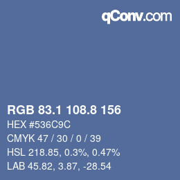 Farbcode: RGB 83.1 108.8 156 | qconv.com