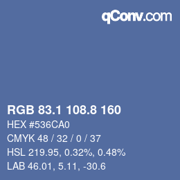 Farbcode: RGB 83.1 108.8 160 | qconv.com