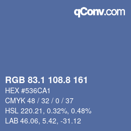 Color code: RGB 83.1 108.8 161 | qconv.com