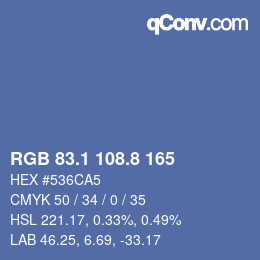 Color code: RGB 83.1 108.8 165 | qconv.com